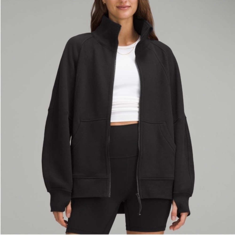 Like New Lululemon Scuba Oversized Funnel-Neck Full Zip Black XS/S W3GPBS